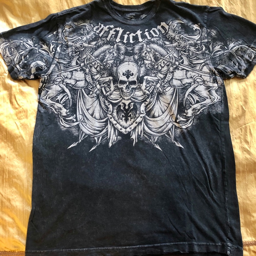 Affliction Men’s Charcoal Gray Shirt Size Large